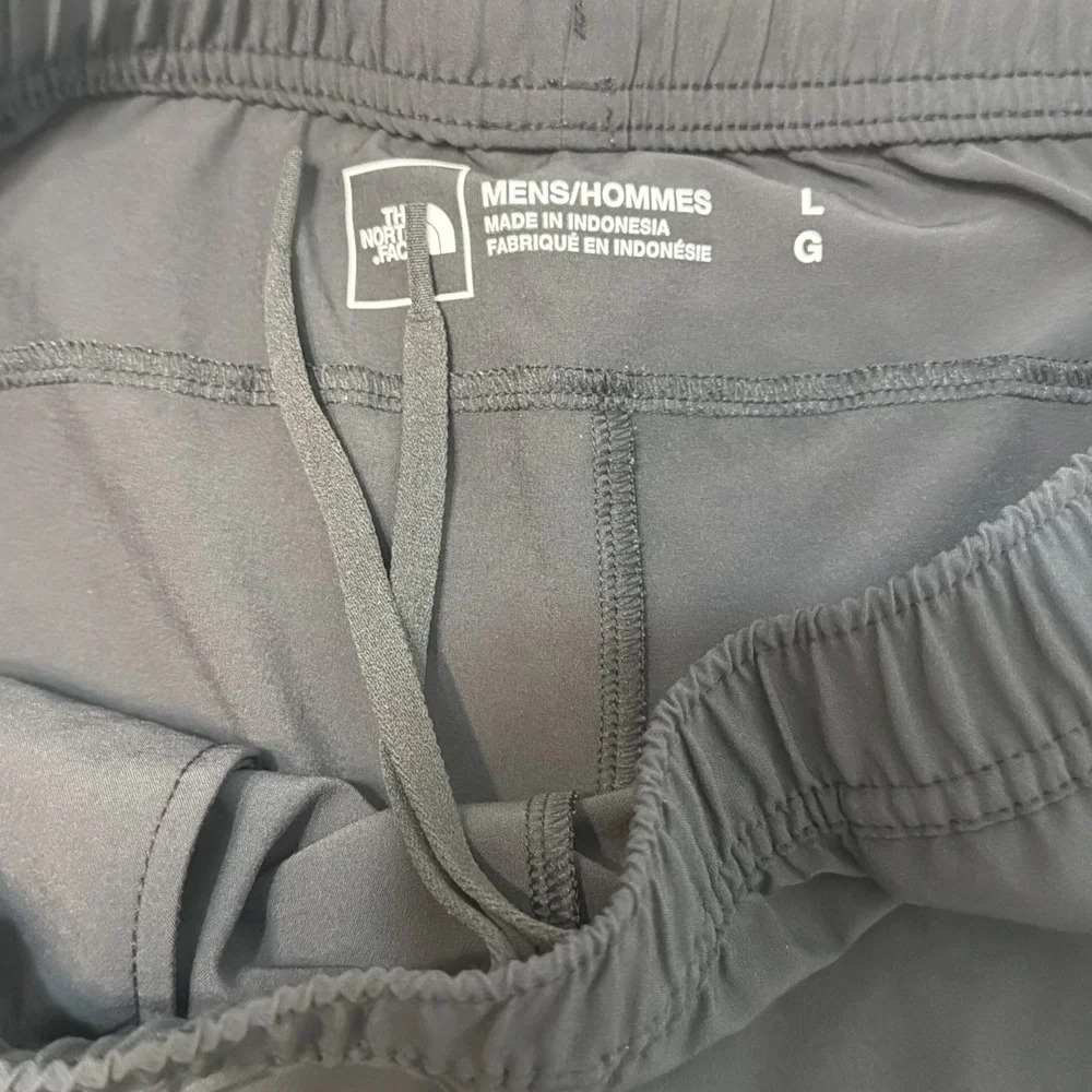 The North Face Mens Cargo Pants Black Elastic Waist Drawstring Light Large